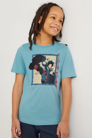 C&A My Hero Academia Sleeve T-shirt Pojke Turkos | SMHJP-2480