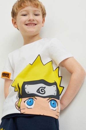 C&A Naruto Sleeve T-shirt Pojke Vita | FXQKP-3970