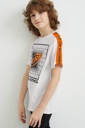C&A Nerf Sleeve T-shirt Pojke Svarta Grå | BOGVK-0758