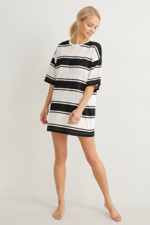 C&A NightStriped Nattkläder Dam Ljusbeige | UFYEA-8740
