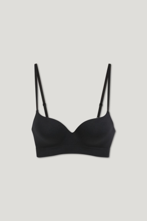 C&A Non-wired Bra Plunge Push-up Seamless Lycra® Underkläder Dam Svarta | NVRAM-9802