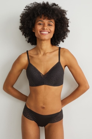 C&A Non-wired Bra Vadderad Underkläder Dam Svarta | NXIKE-3601