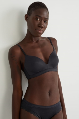 C&A Non-wired Bra Vadderad Underkläder Dam Svarta | QKXSW-0671