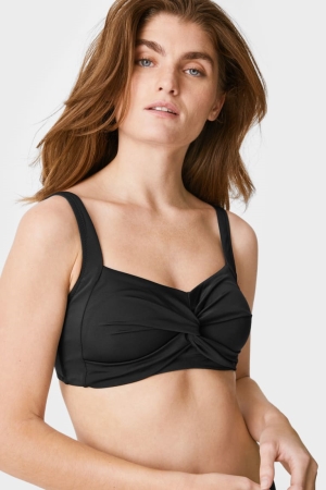 C&A Non-wired Mastectomy Bikini Badkläder Dam Svarta | XMBTS-0968