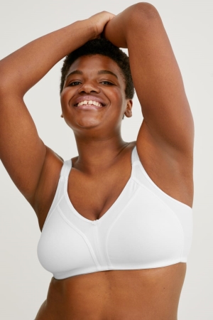 C&A Non-wired Minimiser Bra Organic Bomull Underkläder Dam Vita | ZLDCA-1358