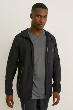 C&A Outdoor With Hood Flex Jacka Herr Svarta | PKOBT-1285