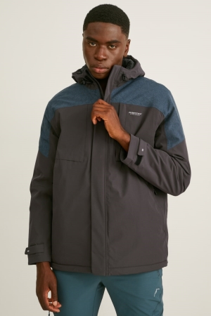 C&A Outdoor With Hood Jacka Herr Grå Turkos | BKTQX-0814