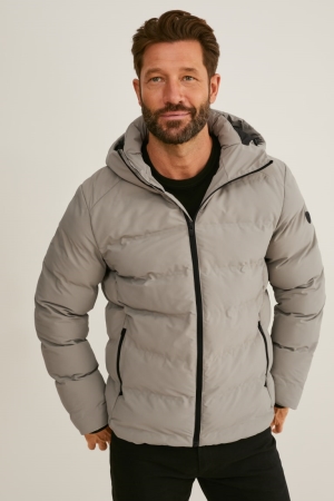 C&A Outdoor With Hood Recycled Jacka Herr Grå Bruna | QARKN-9204
