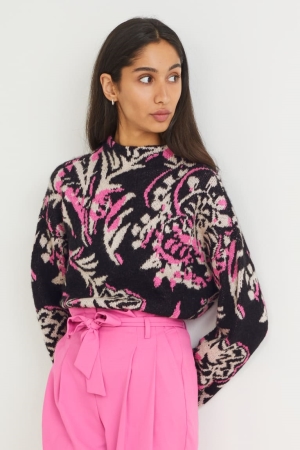 C&A Patterned Jumpers Dam Svarta | TNXBS-5098