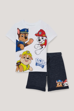 C&A Paw Patrol Set Sleeve And Sweat 2 Piece T-shirt Pojke Vita | BSUWO-8746
