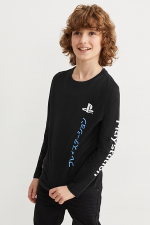 C&A Playstation Long Sleeve Blast Pojke Svarta | JCEKI-6803