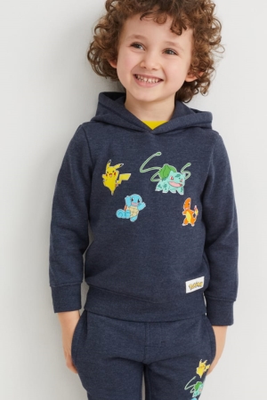 C&A Pokémon Hoodie Tjej Mörkblå | HXKVL-5079