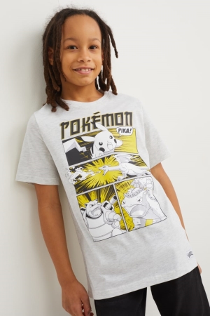 C&A Pokémon Sleeve T-shirt Pojke Ljusgrå | GMJLS-3074