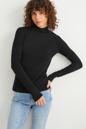 C&A Polo Neck Blast Dam Svarta | GCSWO-7813