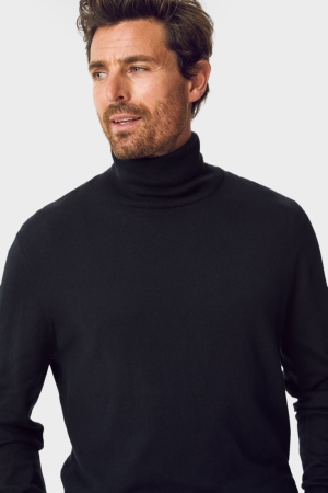C&A Polo Neck Jumpers Herr Mörkblå | ZWVBG-9078