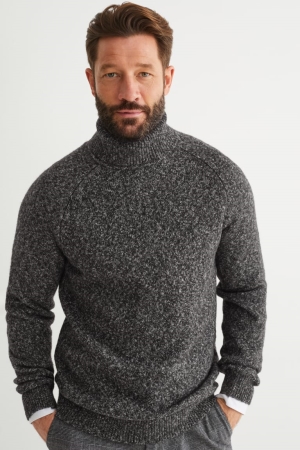 C&A Polo Neck Jumpers Herr Mörkgrå | FJNBD-7340