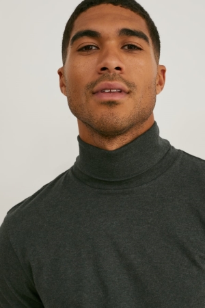 C&A Polo Neck Organic Bomull Blast Herr Mörkgröna | ADQHP-4019