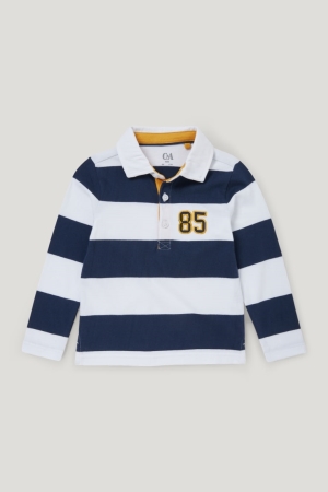 C&A Polo Randig Skjorta Pojke Mörkblå | XSIAE-3148