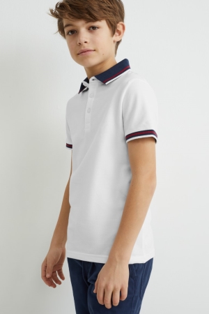 C&A Polo Skjorta Pojke Vita | MBKFD-1475