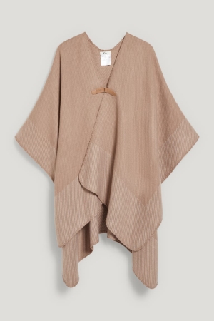 C&A Poncho Hoodie Dam Grå Bruna | HEVGU-3584