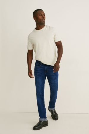 C&A Premium Slim Recycled Jeans Herr Blå | IMRPV-8279