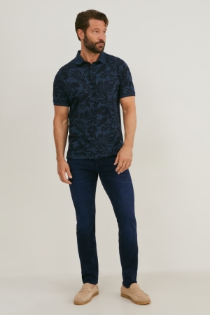 C&A Premium Slim Recycled Jeans Herr Blå Mörkblå | MKLCN-9275