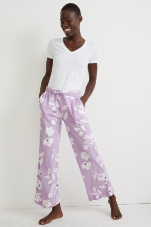 C&A Pyjama Bottoms Floral Nattkläder Dam Ljuslila | OERBJ-5076