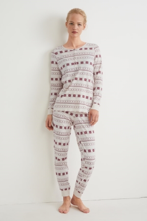 C&A Pyjamas Nattkläder Dam Beige | IRYNE-4358