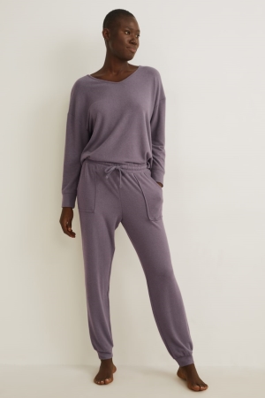 C&A Pyjamas Nattkläder Dam Grå | RFBIN-4625