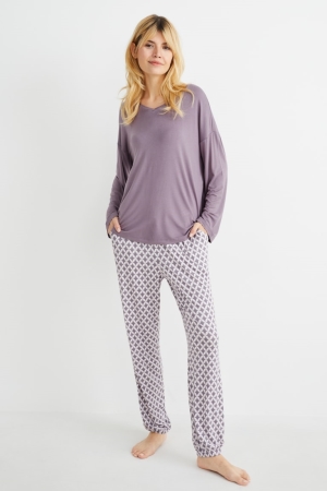 C&A Pyjamas Nattkläder Dam Lila | BCFYM-4903