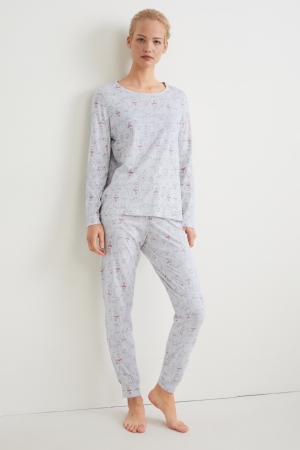 C&A Pyjamas Nattkläder Dam Ljusgrå | URBDT-2678
