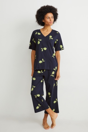 C&A Pyjamas Nattkläder Dam Mörkblå | DXWLU-4613