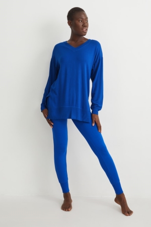 C&A Pyjamas Nattkläder Dam Mörkblå | EWQYZ-5784