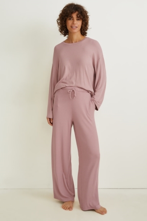C&A Pyjamas Nattkläder Dam Mörkrosa | SRTEK-7508