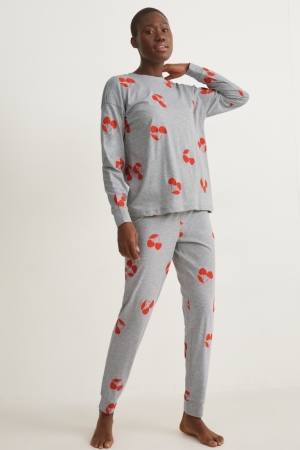 C&A Pyjamas Patterned Nattkläder Dam Ljusgrå | LHZUY-0968