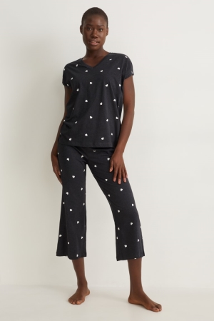 C&A Pyjamas Patterned Nattkläder Dam Mörkgrå | XGMOE-2138