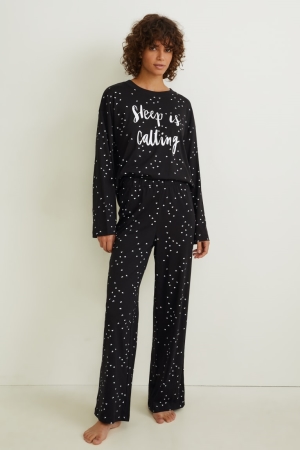 C&A Pyjamas Patterned Nattkläder Dam Mörkblå | YINHO-8723