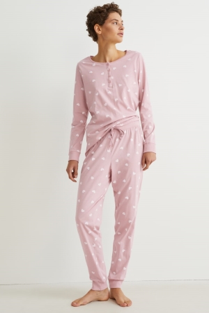 C&A Pyjamas Patterned Nattkläder Dam Rosa | FBNZW-1278