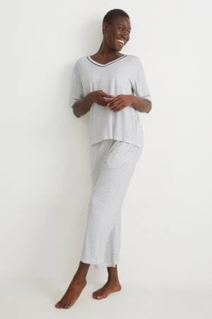 C&A Pyjamas Patterned Nattkläder Dam Vita | BYULQ-2431