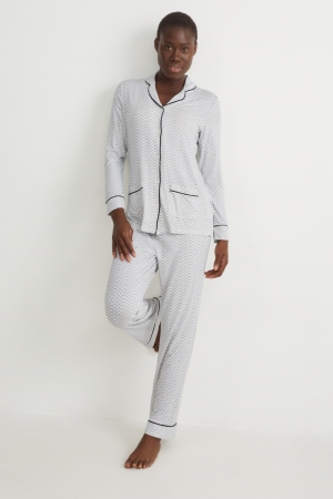 C&A Pyjamas Patterned Nattkläder Dam Vita | FVSKJ-6952
