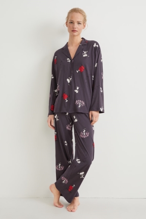 C&A Pyjamas Peanuts Nattkläder Dam Mörkgrå | PNWZK-7138