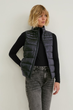 C&A Quiltad Gilet Bionic-finish®eco Jacka Dam Svarta | INKRA-1037