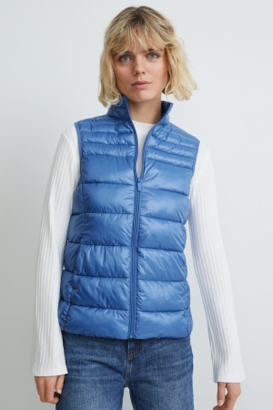C&A Quiltad Gilet Jacka Dam Blå | CPJMI-0398