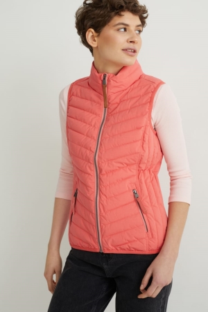 C&A Quiltad Gilet Jacka Dam Rosa | KLCEH-3479