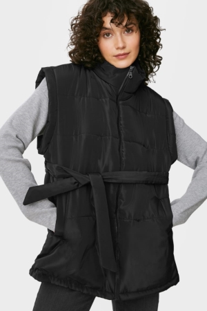 C&A Quiltad Gilet Jacka Dam Svarta | GPEKX-5604