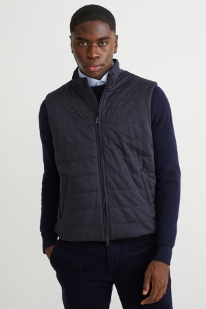 C&A Quiltad Gilet Jacka Herr Mörkblå | IPLDW-1492