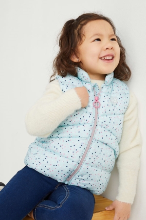 C&A Quiltad Gilet Polka Dot Jacka Tjej Ljusblå | SLWBV-7028