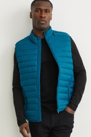 C&A Quiltad Gilet Recycled Jacka Herr Blå | KYSNM-4870