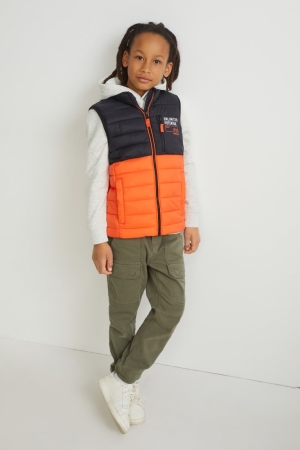 C&A Quiltad Gilet Recycled Jacka Tjej Orange | RNMEG-5739