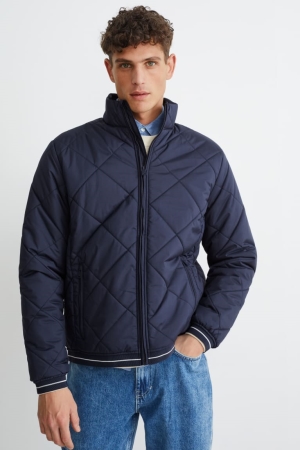 C&A Quiltad Lycra® Jacka Herr Mörkblå | KYEFJ-7240
